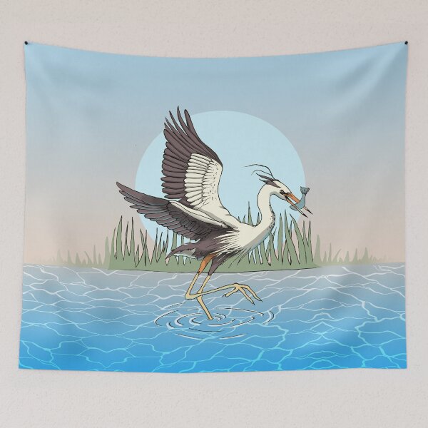 Item preview, Great blue heron fishing designed and sold by CecyLL.