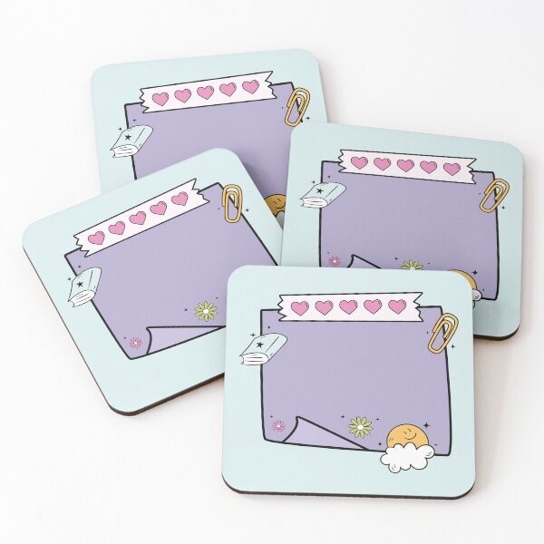 Item preview, Purple Sticky Note with Pink Hearts – Cute Girly Blank Post-it Design designed and sold by EmeraldeaArt.