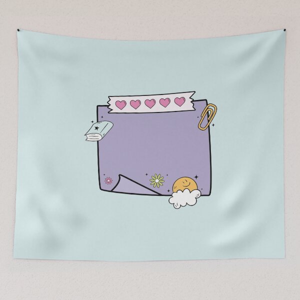 Item preview, Purple Sticky Note with Pink Hearts – Cute Girly Blank Post-it Design designed and sold by EmeraldeaArt.