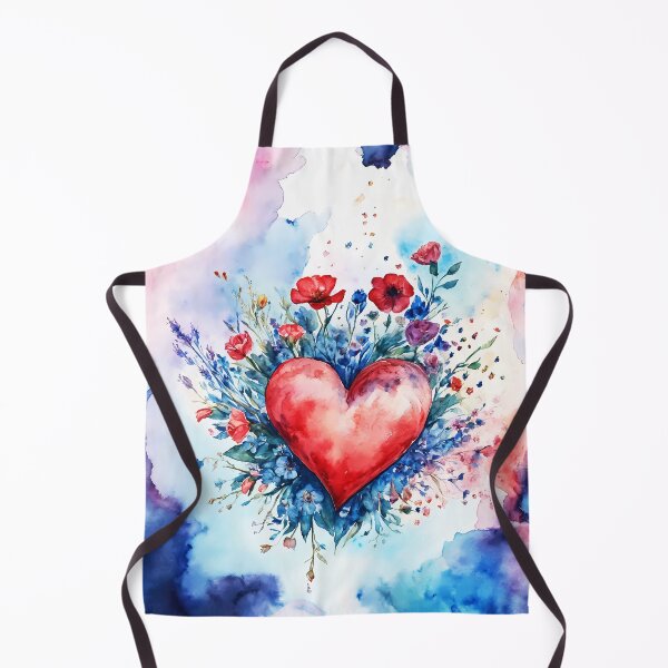Item preview, Beating Heart with Flowers – Watercolor Valentine Art designed and sold by soulfulpalette.