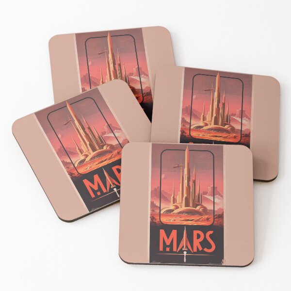 Item preview, Futuristic Mars Cityscape Poster Design designed and sold by Rue Market.