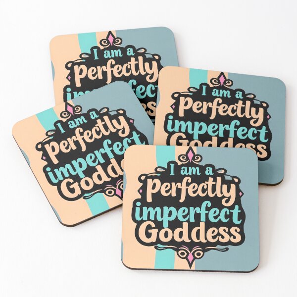 Item preview, Perfectly Imperfect Goddess – Stylish Pastel Beige Blue Text Design designed and sold by EmeraldeaArt.