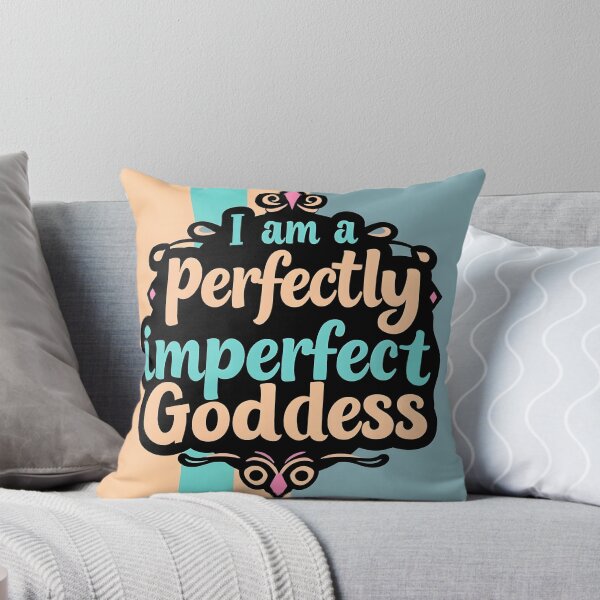 Item preview, Perfectly Imperfect Goddess – Stylish Pastel Beige Blue Text Design designed and sold by EmeraldeaArt.