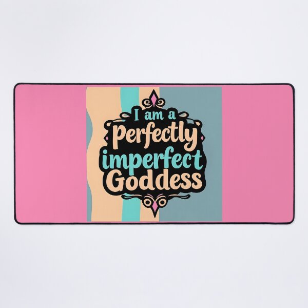 Item preview, Perfectly Imperfect Goddess – Stylish Pastel Beige Blue Text Design designed and sold by EmeraldeaArt.