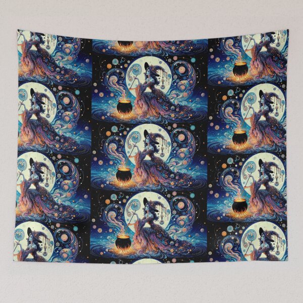 Item preview, Bewitching Halloween Scene – Popular Witch Art designed and sold by  Ojo de Lilith.