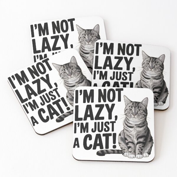 Item preview, Not Lazy, Just a Cat designed and sold by TrendyTamale.