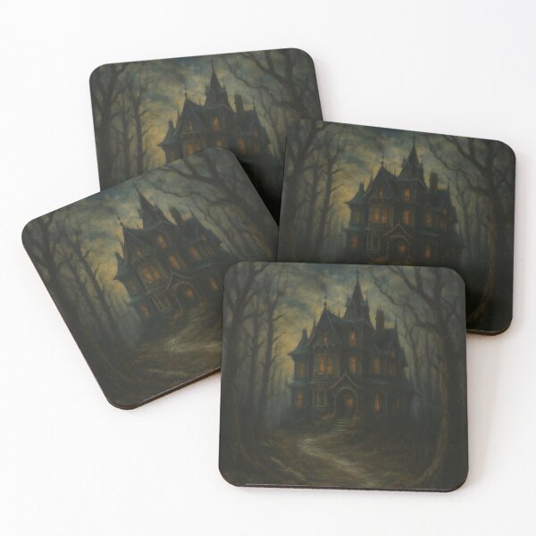 Item preview, Haunted Victorian Mansion Glows Deep Within Dark Forest designed and sold by Stickteez.