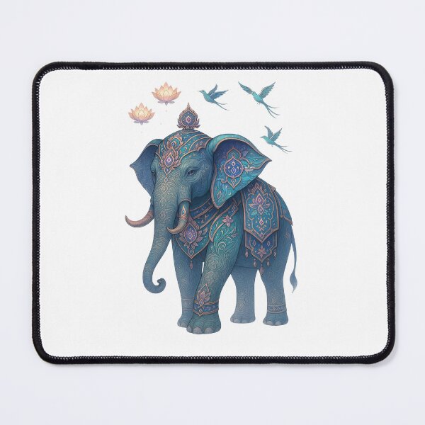 Item preview, Mystical Jewel Elephant – Fantasy Southeast Asian-Inspired Art designed and sold by 5CatDesign.