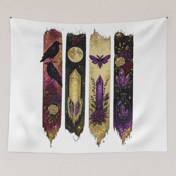 Item preview, Éclats Mystiques – Cristaux et Corbeaux Étincelants designed and sold by MeowLoka ⭐⭐⭐⭐.