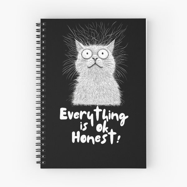Item preview, Everything Is OK Honest – Funny Frazzled Cat Illustration designed and sold by Toucan Designs.