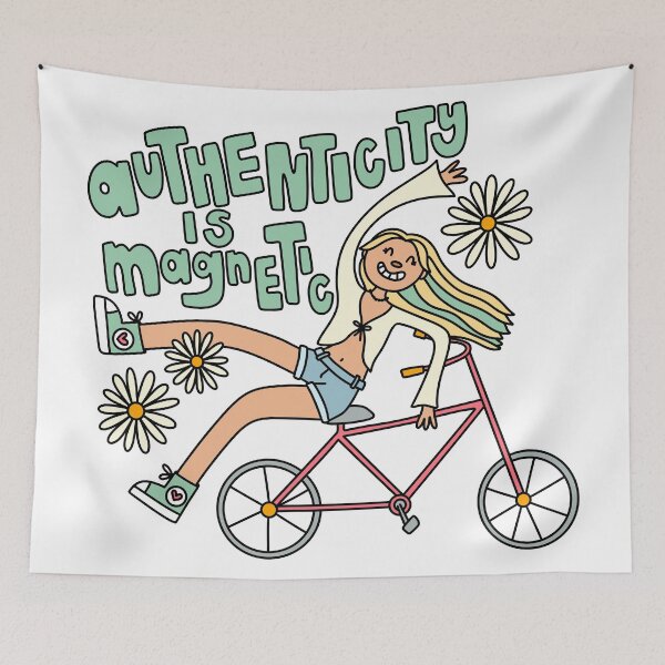 Item preview, Authenticity is Magnetic Biking Girl designed and sold by GraceMakes03.