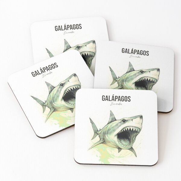 Item preview, Galápagos Shark – Illustrated Ecuador Poster designed and sold by EdwinkOne.