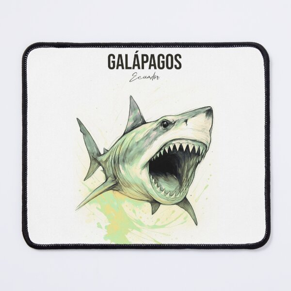 Item preview, Galápagos Shark – Illustrated Ecuador Poster designed and sold by AtuqStudio.