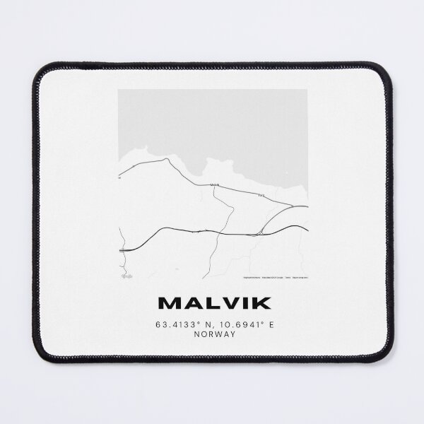 Item preview, Malvik Norway Map Art – Monochrome Minimalist Design designed and sold by RM-Journey.