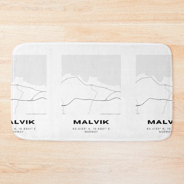 Item preview, Malvik Norway Map Art – Monochrome Minimalist Design designed and sold by RM-Journey.