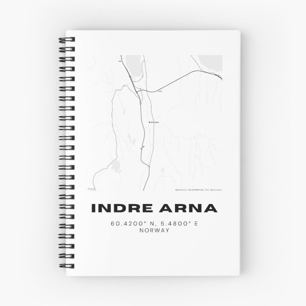 Item preview, Indre Arna Norway Map Poster – Sleek Monochrome Travel Art designed and sold by RM-Journey.