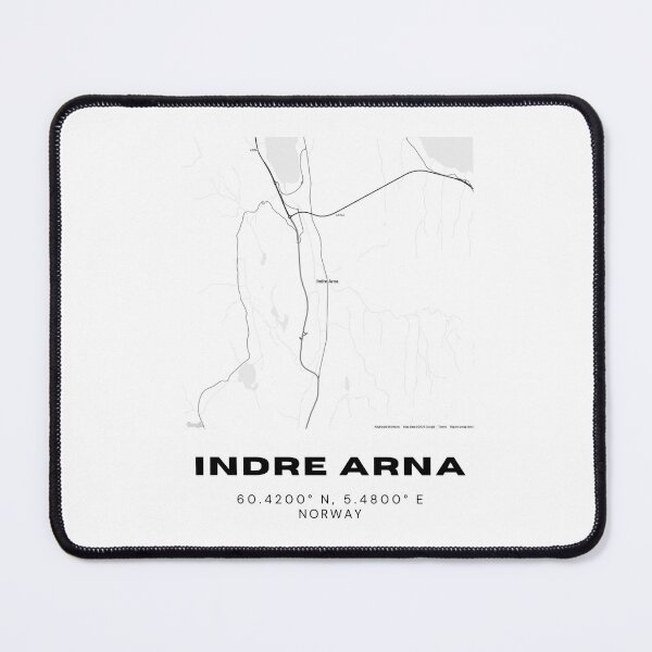 Item preview, Indre Arna Norway Map Poster – Sleek Monochrome Travel Art designed and sold by RM-Journey.