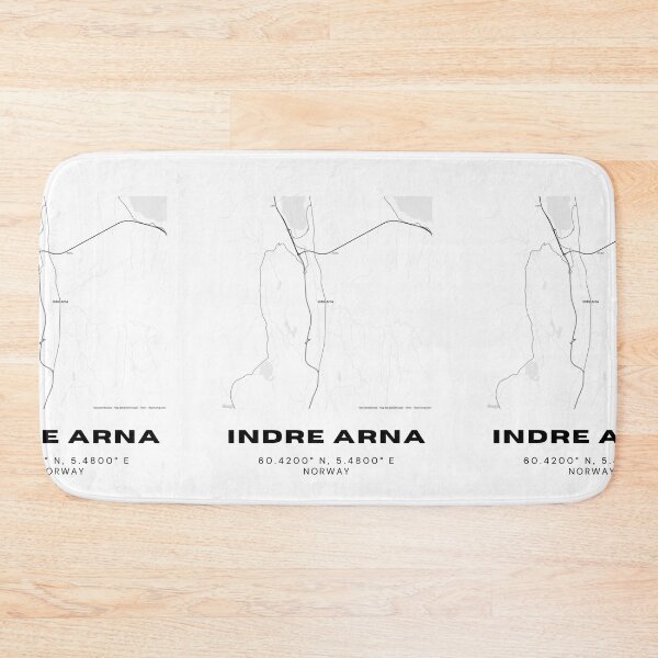 Item preview, Indre Arna Norway Map Poster – Sleek Monochrome Travel Art designed and sold by RM-Journey.
