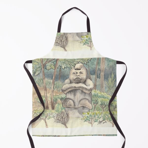 Item preview, Watercolor of a pre-Hispanic Olmec sculpture of "Grandma" designed and sold by CecyLL.