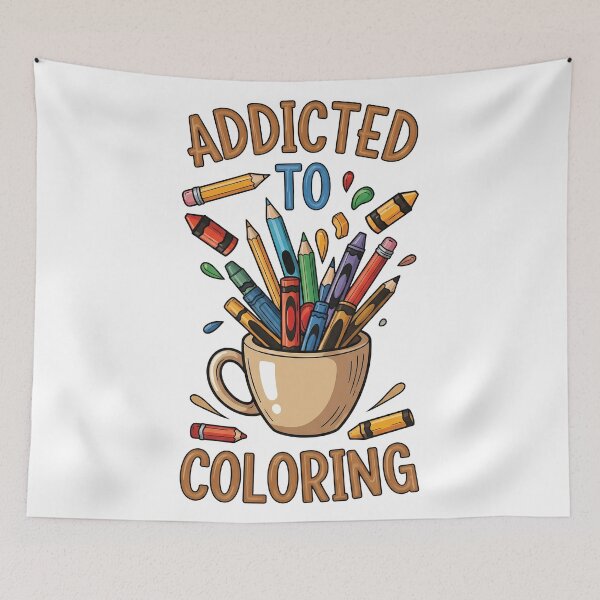 Item preview, National Coloring Book Day: Addicted to Coloring designed and sold by zoughlal.