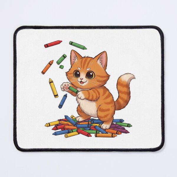 Item preview, National Coloring Book Day: Creative Cat with Crayons designed and sold by zoughlal.