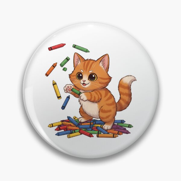 Item preview, National Coloring Book Day: Creative Cat with Crayons designed and sold by zoughlal.
