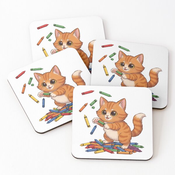 Item preview, National Coloring Book Day: Creative Cat with Crayons designed and sold by zoughlal.