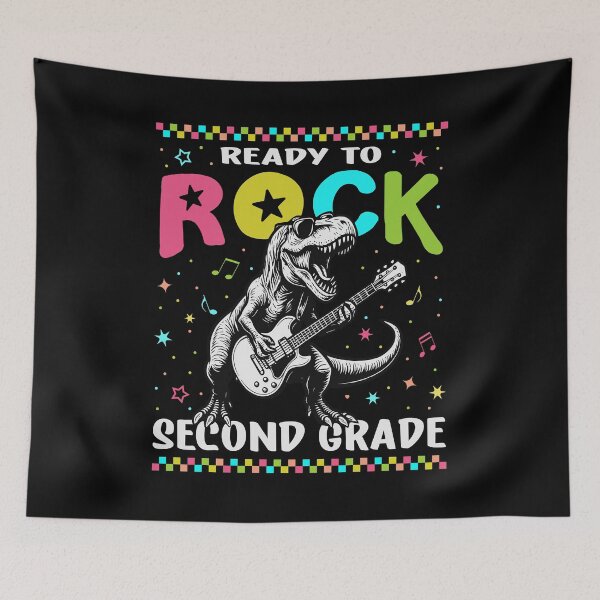 Item preview, Ready To Rock Second Grade Funny T Rex Dinosaur 2nd grade Back To School   designed and sold by Bad Kitty Designz.