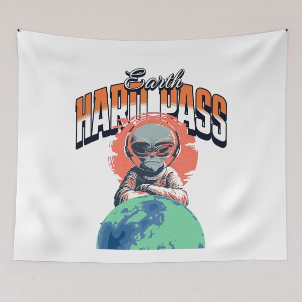 Item preview, Earth Hard Pass, Funny Alien Looking Down on Earth designed and sold by Bliss Find And Design.