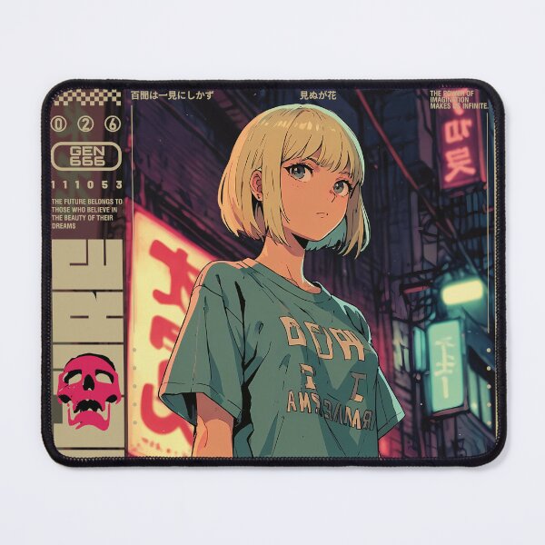 Item preview, Blonde anime girl on the street designed and sold by BOZGO.