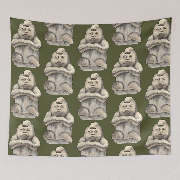 Item preview, Watercolor of a pre-Hispanic Olmec sculpture of "Grandma" (isolated) designed and sold by CecyLL.
