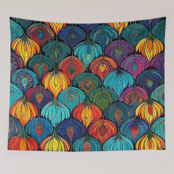 Item preview, Abstract geometric pattern of a multicolored fruit field. designed and sold by Giulivo Store Graphic.