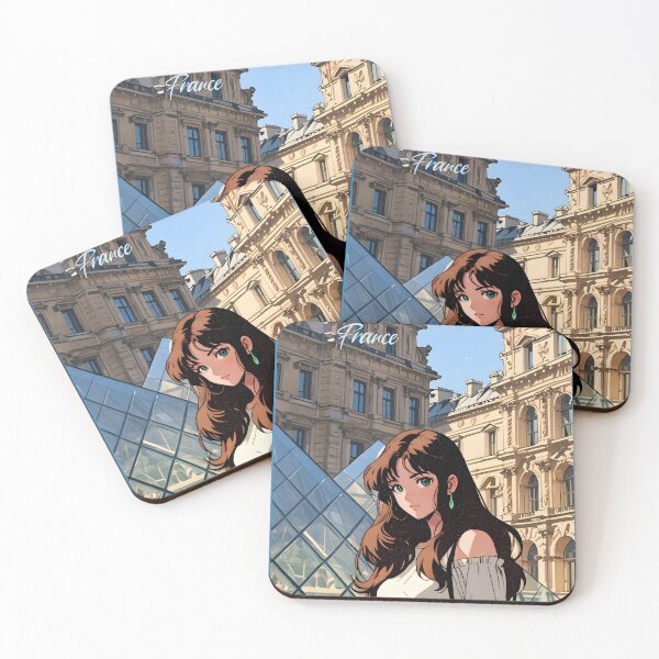 Item preview, Romantic Visit to the Museum  Paris France – Retro Anime Travel Girl Love Quote designed and sold by Kawaii-Sky.
