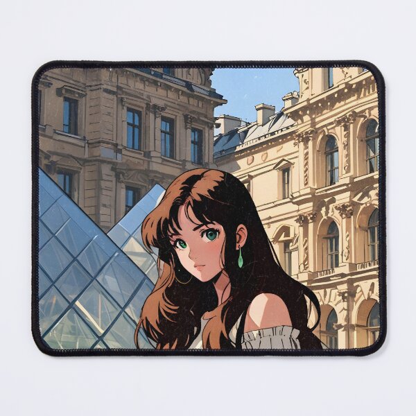 Item preview, Romantic Visit to the Museum Paris France – Retro Anime Travel Girl Love Quote designed and sold by Kawaii-Sky.
