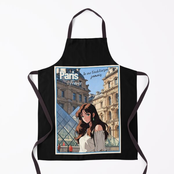 Item preview, Romantic Visit to the Museum Paris France – Retro Anime Travel Girl Love Quote designed and sold by Kawaii-Sky.
