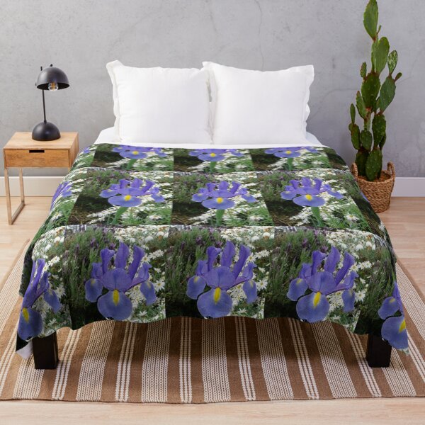 Item preview, Blue Iris Flower and Daisies designed and sold by Sarah Rajkotwala.