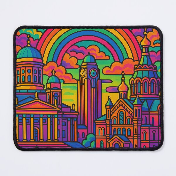 Item preview, Psychedelic Helsinki Finland | Trippy Nordic Capital Art | Surreal Urban Harbor Poster | Retro Scandinavian Vibes | Vibrant Finnish Cityscape designed and sold by PaintedPixels01.