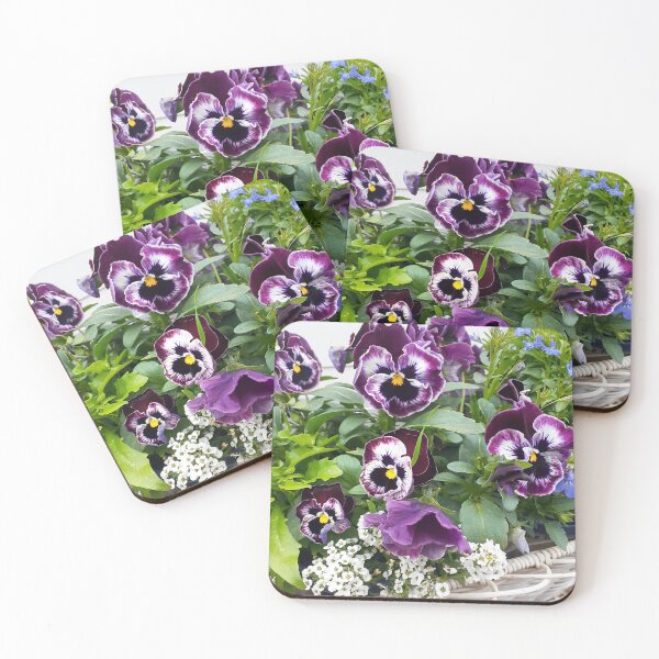 Item preview, Purple Pansy Flower Alyssum Lobelia Flowers Photo in Basket designed and sold by Sarah  Rajkotwala.