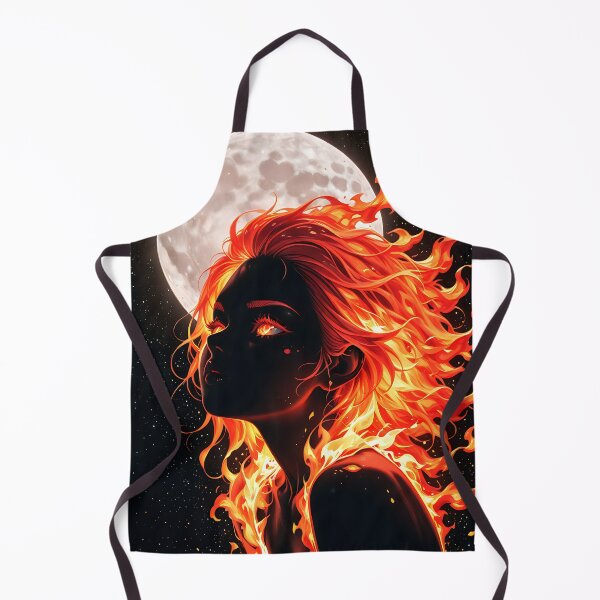 Item preview, Fiery Abstract Woman with Moon Backdrop designed and sold by Mood-Natural.