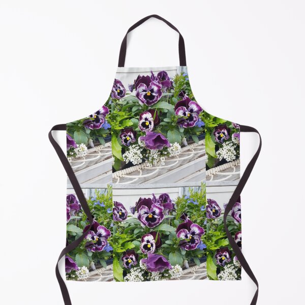 Item preview, Purple Pansy Flower Alyssum Lobelia Flowers Photo in Basket designed and sold by Sarah Rajkotwala.