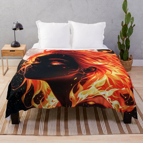 Item preview, Fiery Abstract Woman with Moon Backdrop designed and sold by Mood-Natural.