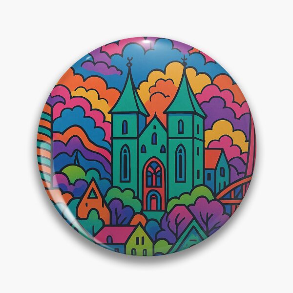 Item preview, Psychedelic Stavanger Norway | Trippy Nordic Fjord City Art | Surreal Coastal Town Poster | Retro Scandinavian Vibes | Vibrant Norwegian Wall Print designed and sold by PaintedPixels01.