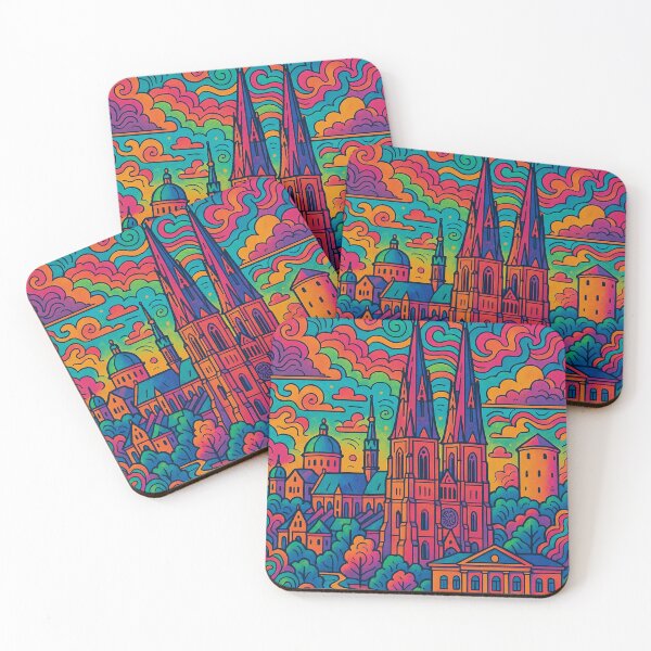 Item preview, Psychedelic Uppsala Sweden | Trippy Historic City Art | Surreal Nordic University Town Poster | Retro Swedish Vibes | Vibrant Cultural Wall Print designed and sold by PaintedPixels01.