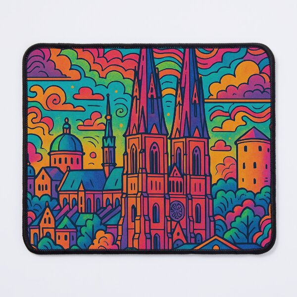 Item preview, Psychedelic Uppsala Sweden | Trippy Historic City Art | Surreal Nordic University Town Poster | Retro Swedish Vibes | Vibrant Cultural Wall Print designed and sold by PaintedPixels01.