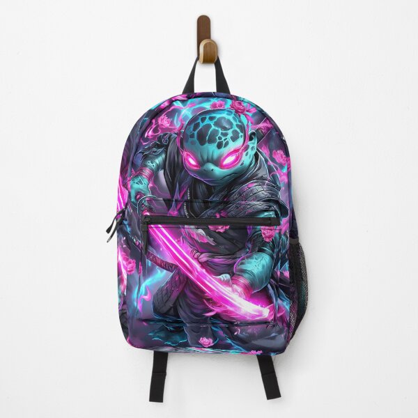 Item preview, Samurai Sea Turtle Surrounded by Pink Blossoms and Fire designed and sold by PMartistStudio.
