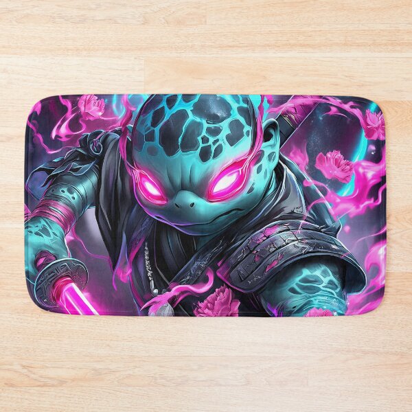 Item preview, Samurai Sea Turtle Surrounded by Pink Blossoms and Fire designed and sold by PMartistStudio.