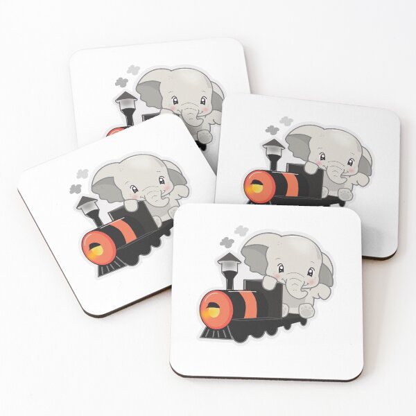 Item preview, Cute Elephant on Choo Choo Train  designed and sold by NAMITRA.