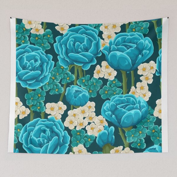 Item preview, blue flowers  designed and sold by pksart1.