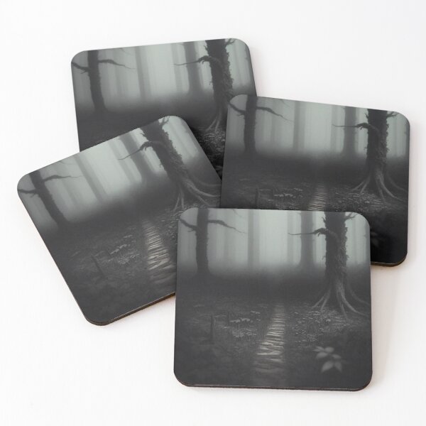 Item preview, Mysterious Foggy Forest Path in Dark Horror Style designed and sold by Uniquely Yours.