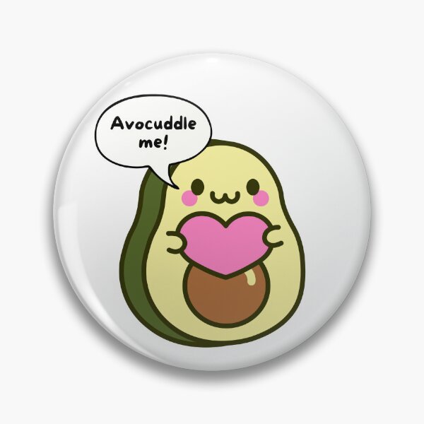 Item preview, Kawaii Cute Avocado – Avocuddle Me Pink Heart designed and sold by LightPrints.